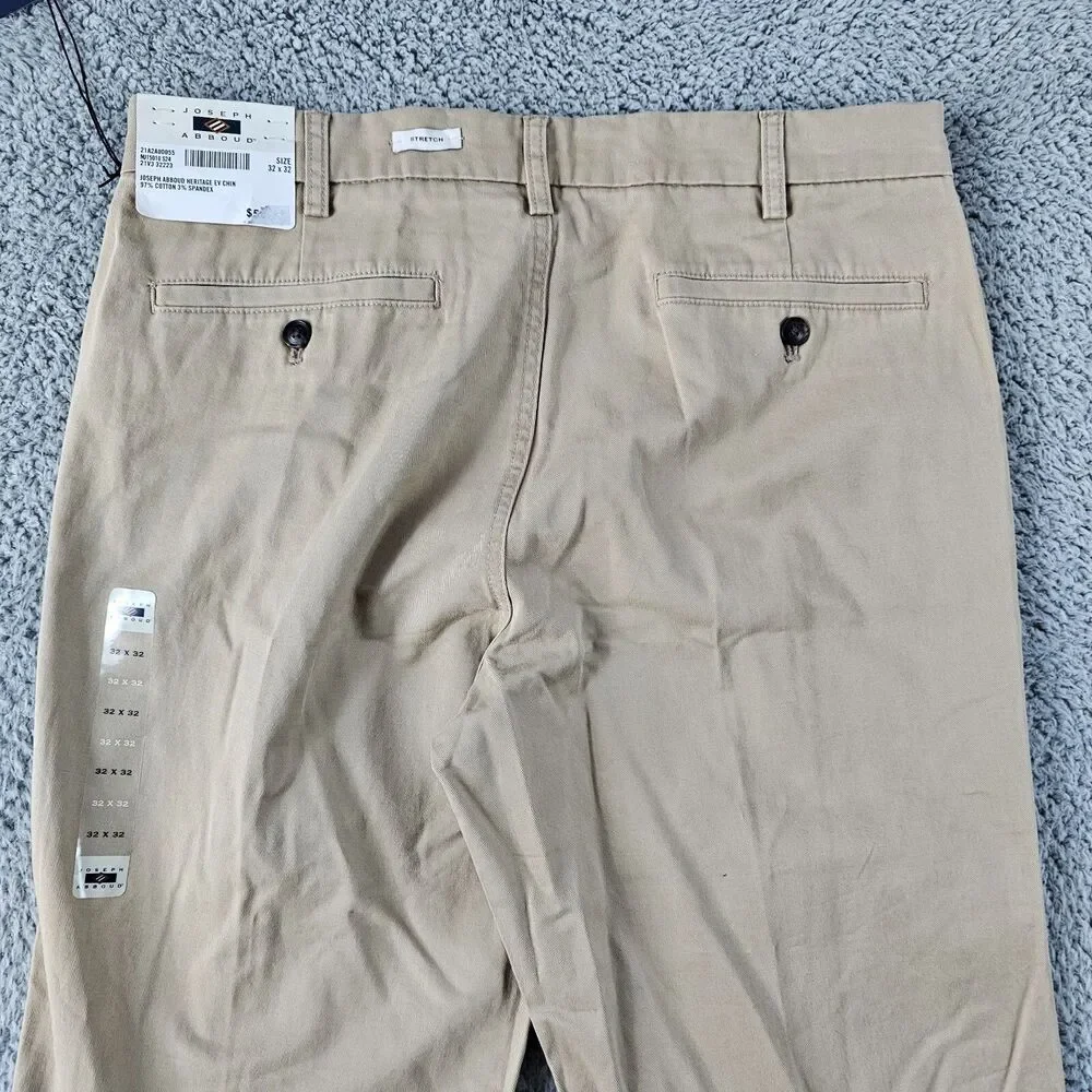 Joseph Abboud Pants 32x31 Khaki Beige Chino Comfort Stretch Preppy Casual NWT